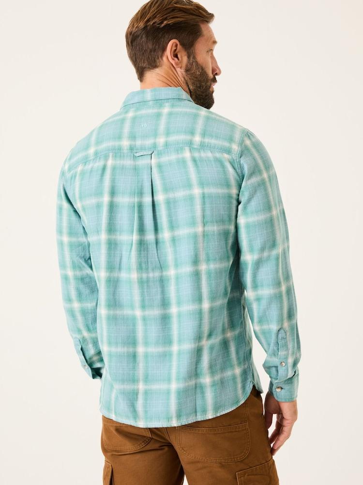 Fat Face Light Teal Long Sleeve Earl Check Shirt