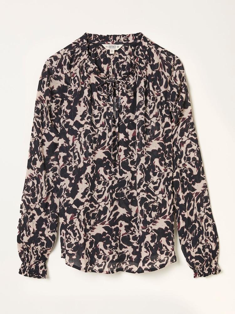 fat face Lil Black Animal Swirl Blouse