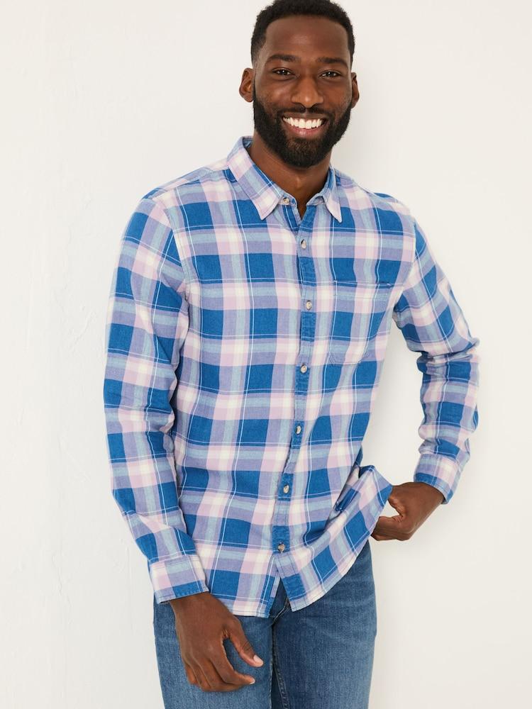 Fat Face Lilac Purple Long Sleeve Mead Check Shirt