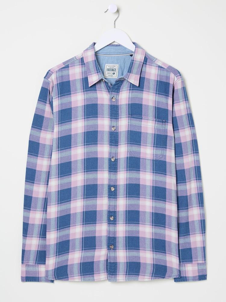 fat face Lilac Purple Long Sleeve Mead Check Shirt