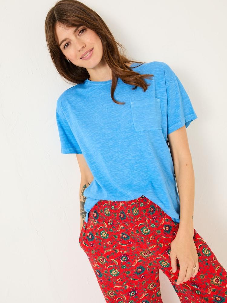 Fat Face Lily Bright Blue 100% Cotton T-Shirt