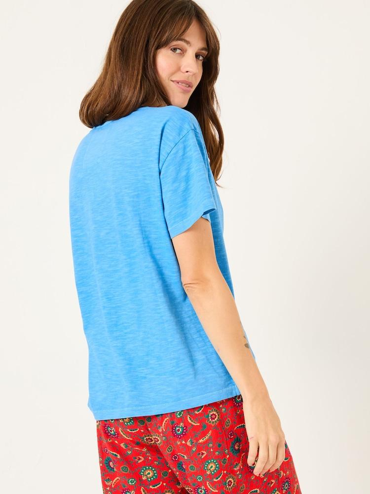 Fat Face Lily Bright Blue 100% Cotton T-Shirt