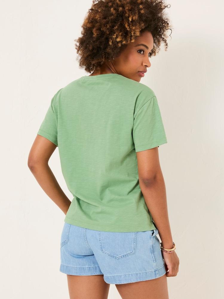 Fat Face Lily Dark Teal Green 100% Cotton T-Shirt