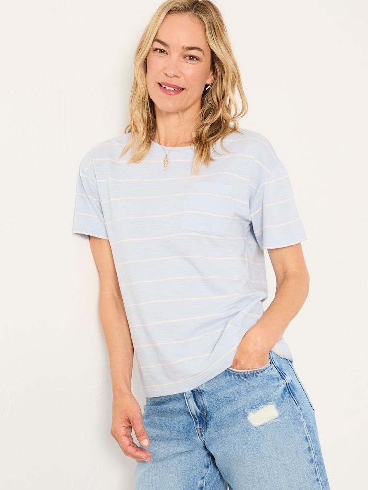 Fat Face Lily Light Blue Stripe T Shirt
