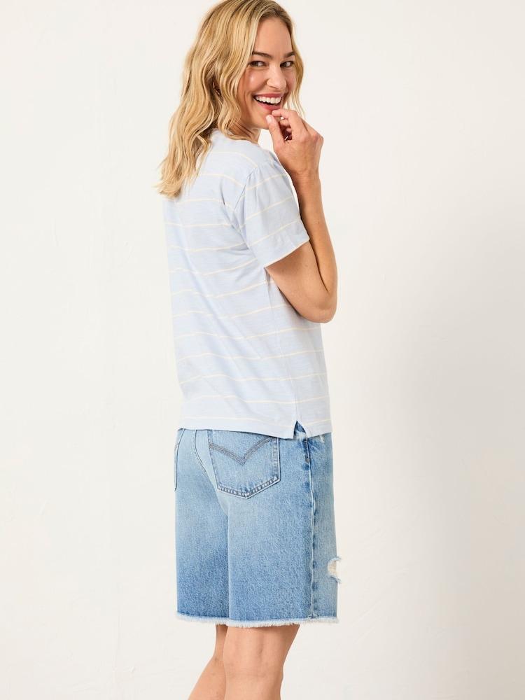 Fat Face Lily Light Blue Stripe T Shirt