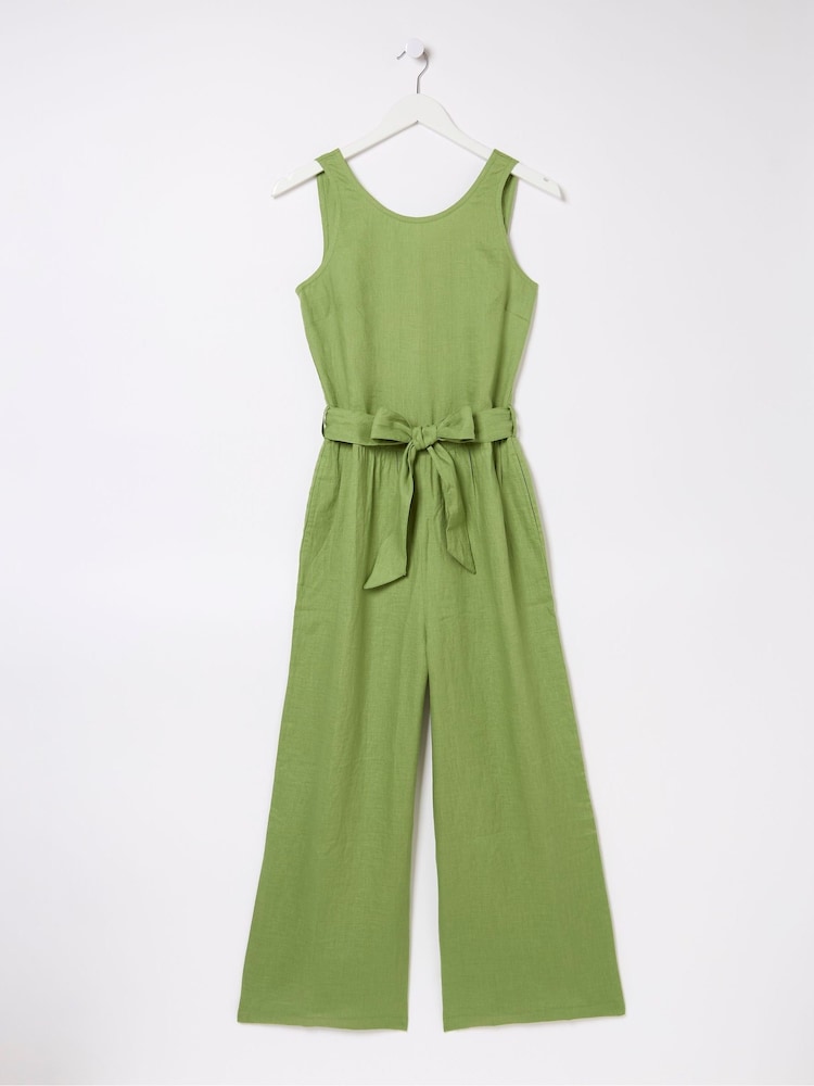 fat face Liz Green Linen Jumpsuit