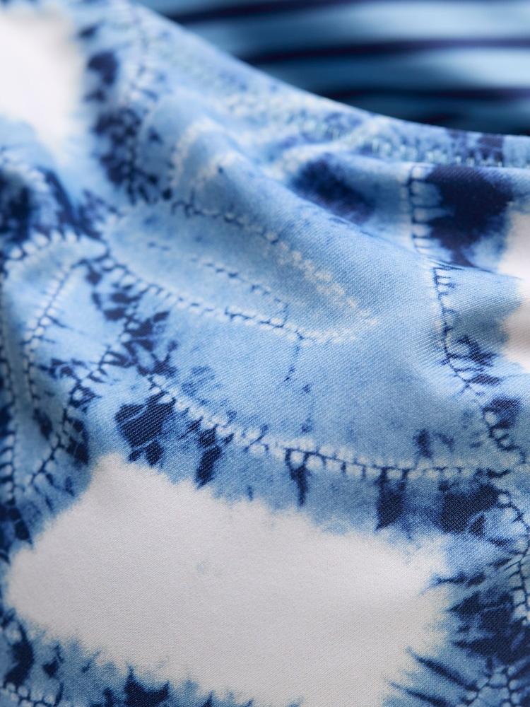 fat face Loe Blue Leaf Print Bikini Top