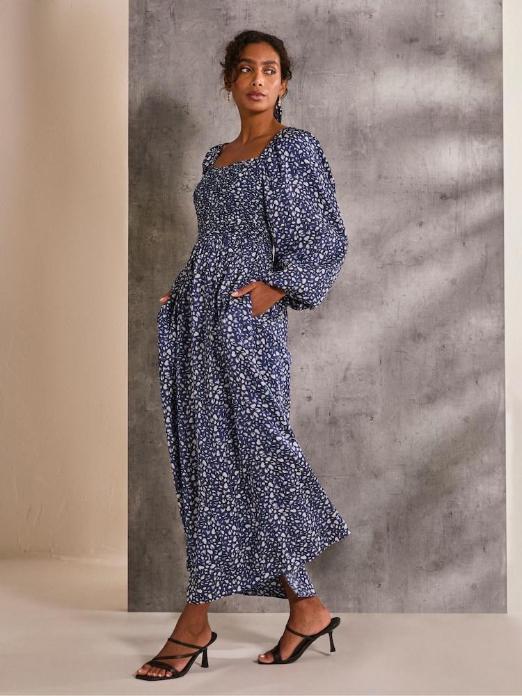 Fat Face Lola Blue Mark Maker Midi Dress
