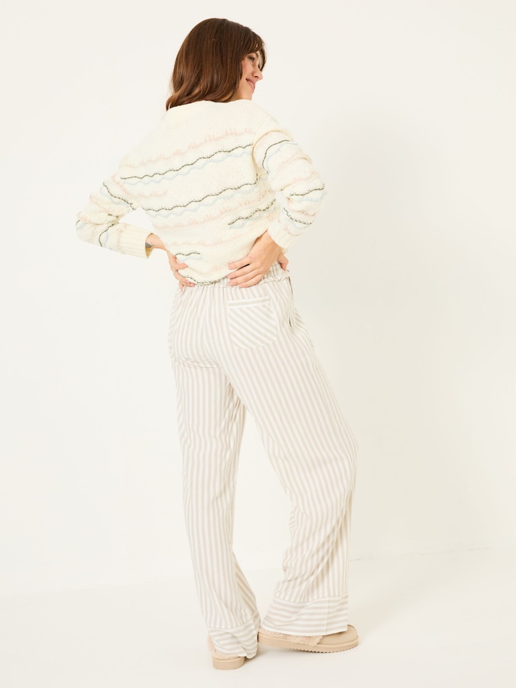 Fat Face Lola Natural Stripe Pyjama Bottoms