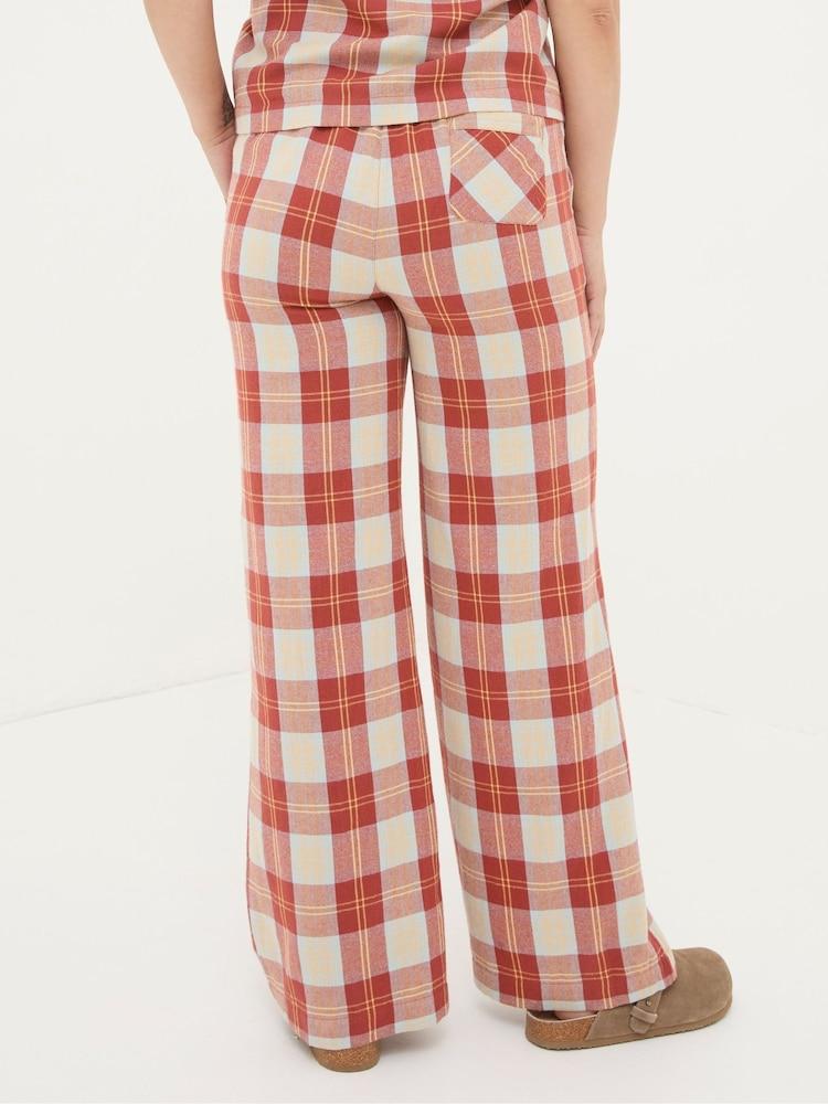 Fat Face Lola Red Multi Check Pyjama Bottoms