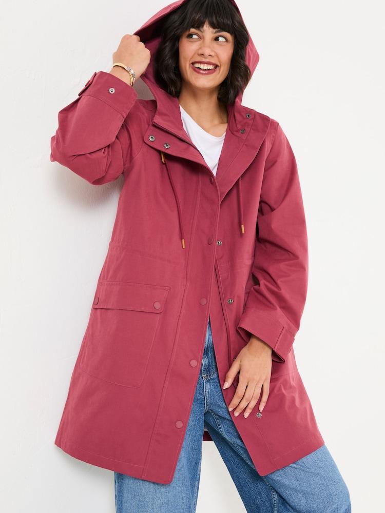 Fat Face Lola Rose Pink Lola Waterproof Long Coat