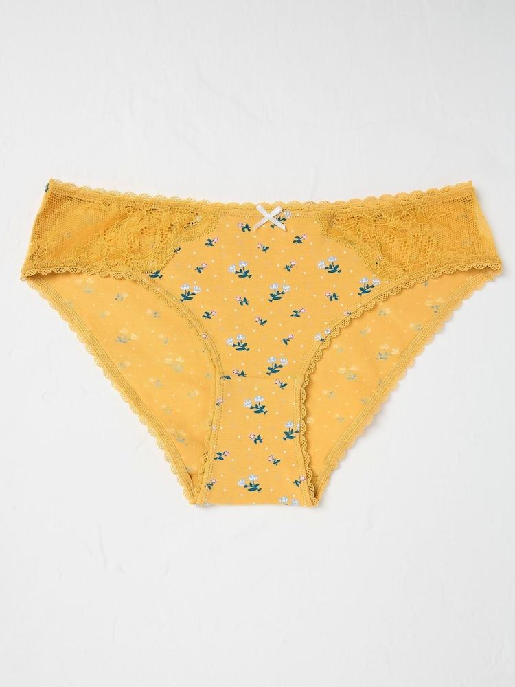 Fat Face Lottie Yellow Floral Knickers