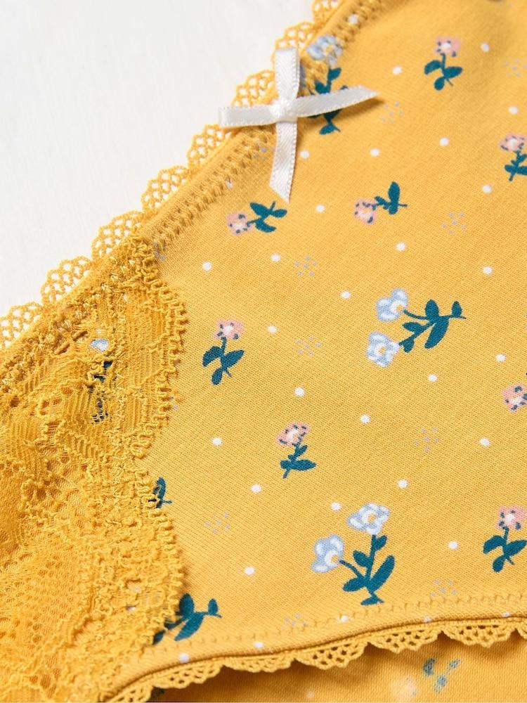 fat face Lottie Yellow Floral Knickers