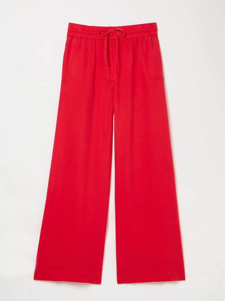 fat face Luna Bright Red Wide Leg Trousers