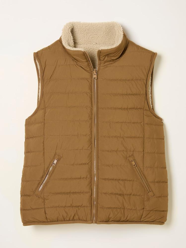 fat face Luna Tan Brown Reversible Gilet