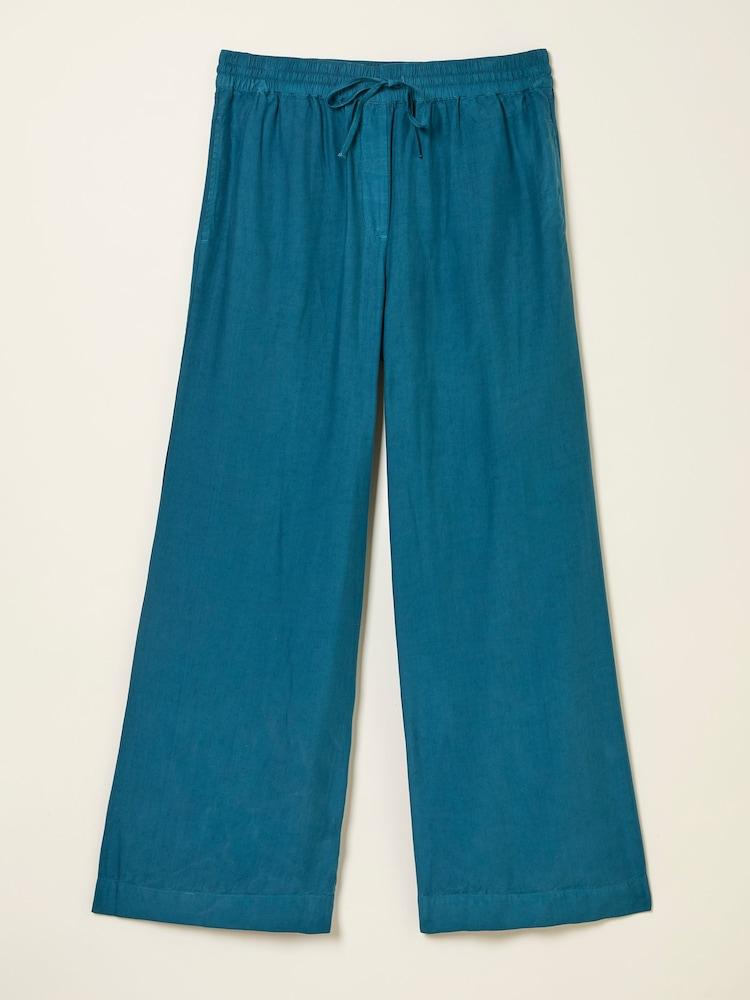 fat face Luna Teal Blue Wide Leg Trousers