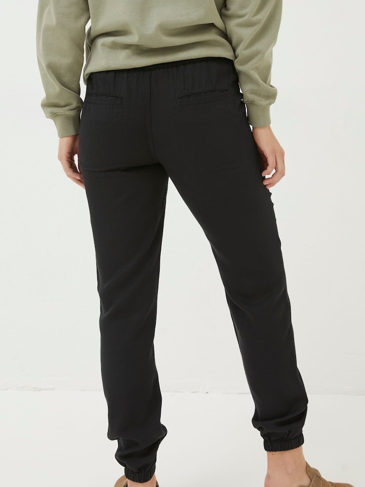 Fat Face Lyme Black Cargo Cuffed Joggers