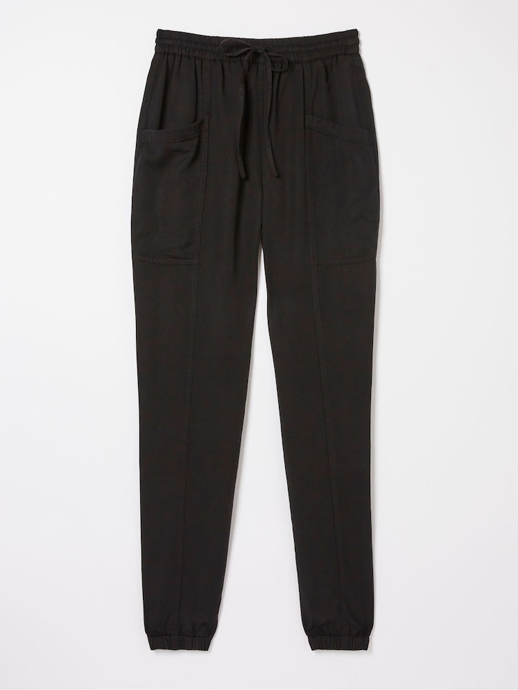 fat face Lyme Black Cargo Cuffed Joggers