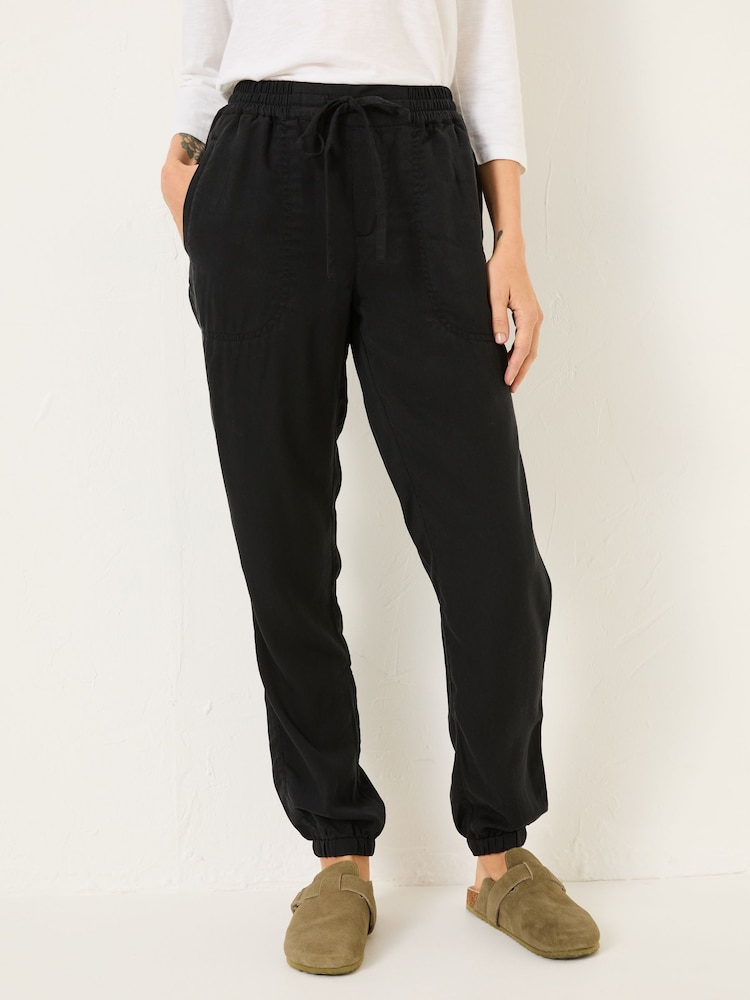 Fat Face Lyme Black Cuffed Joggers