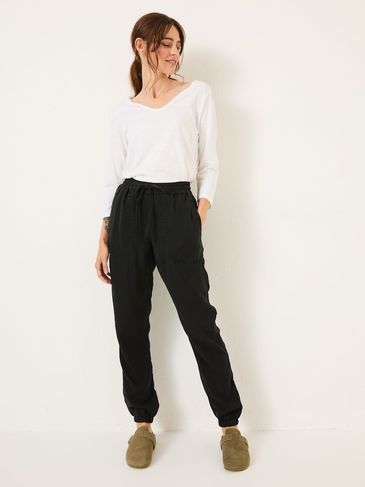 Fat Face Lyme Black Cuffed Joggers