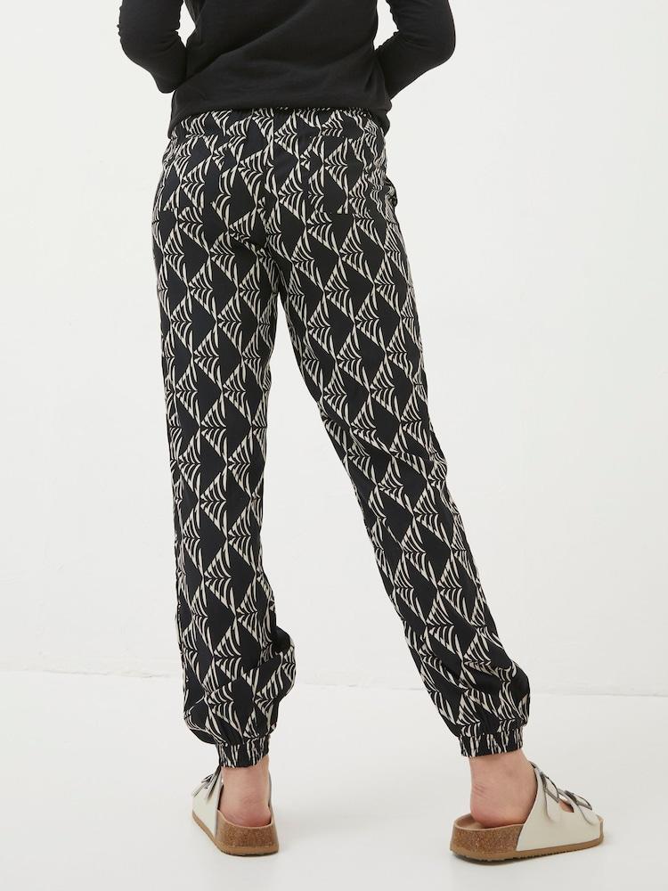 Fat Face Lyme Black Mono Geo Trousers