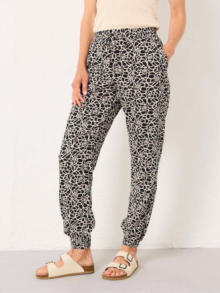 Fat Face Lyme Black Shibori Cuffed Joggers