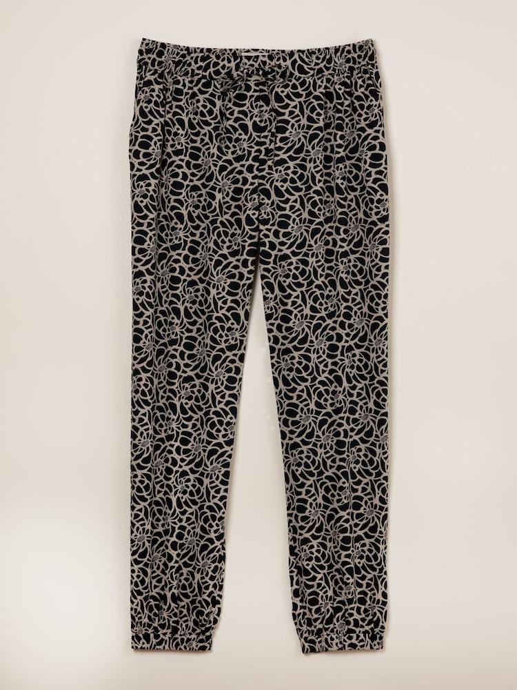fat face Lyme Black Shibori Cuffed Joggers