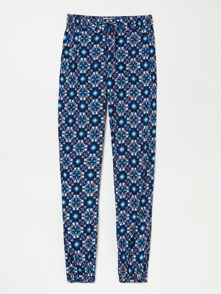 fat face Lyme Blue Batik Geo Cuffed Jogger
