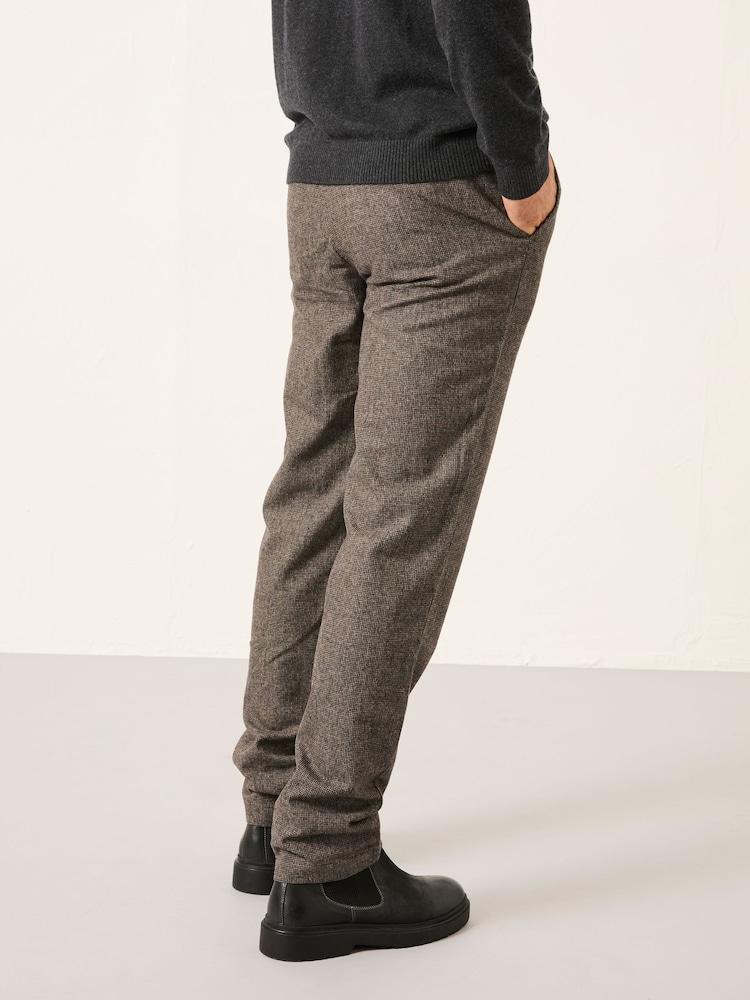 Fat Face Lyme Brown Tailored Fit Wool Mix Trousers