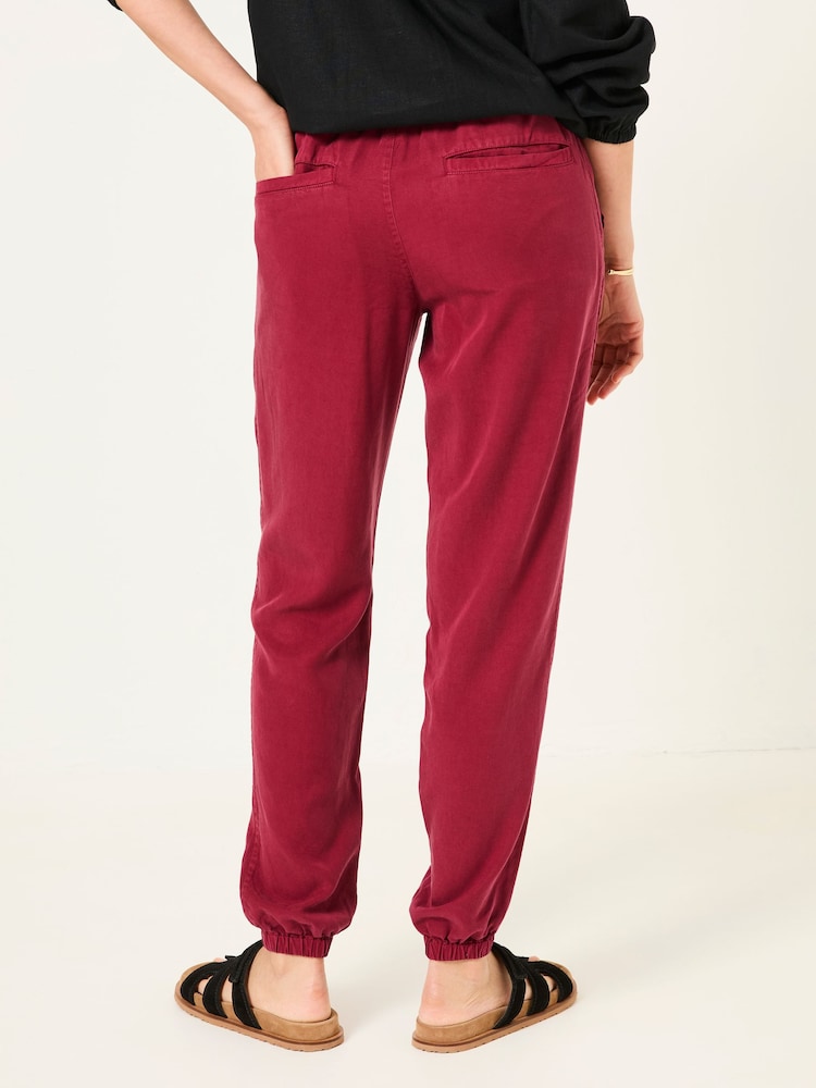 Fat Face Lyme Burgundy Red Cuffed Joggers