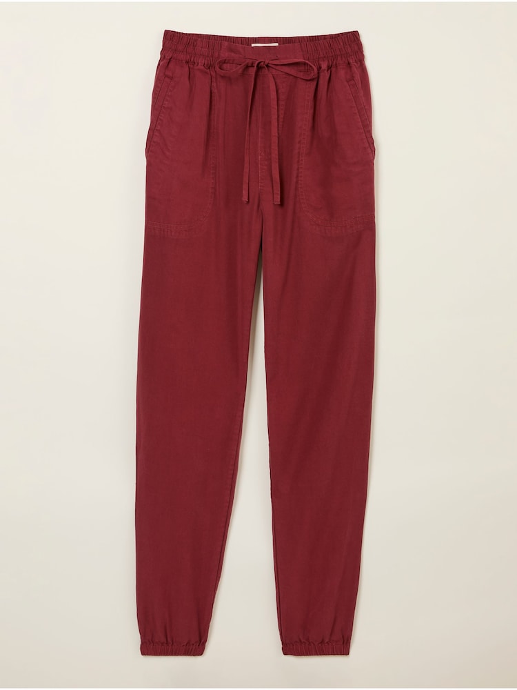 fat face Lyme Burgundy Red Cuffed Joggers