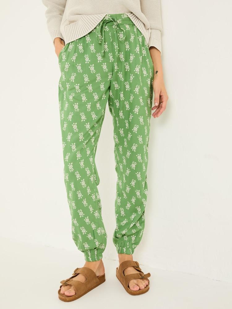 Fat Face Lyme Green Woodblock Cuffed Jogger