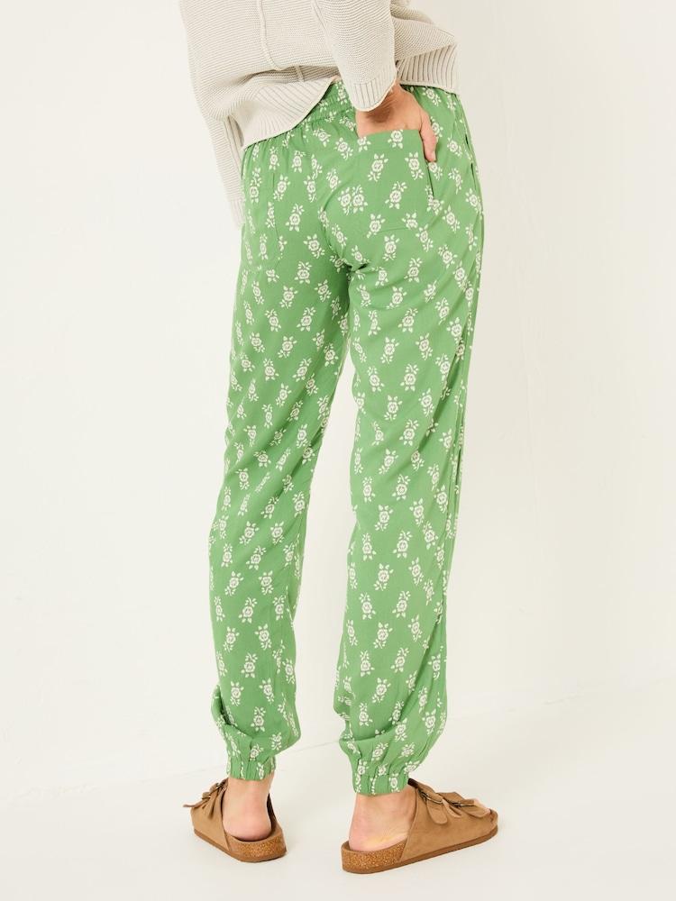 Fat Face Lyme Green Woodblock Cuffed Jogger