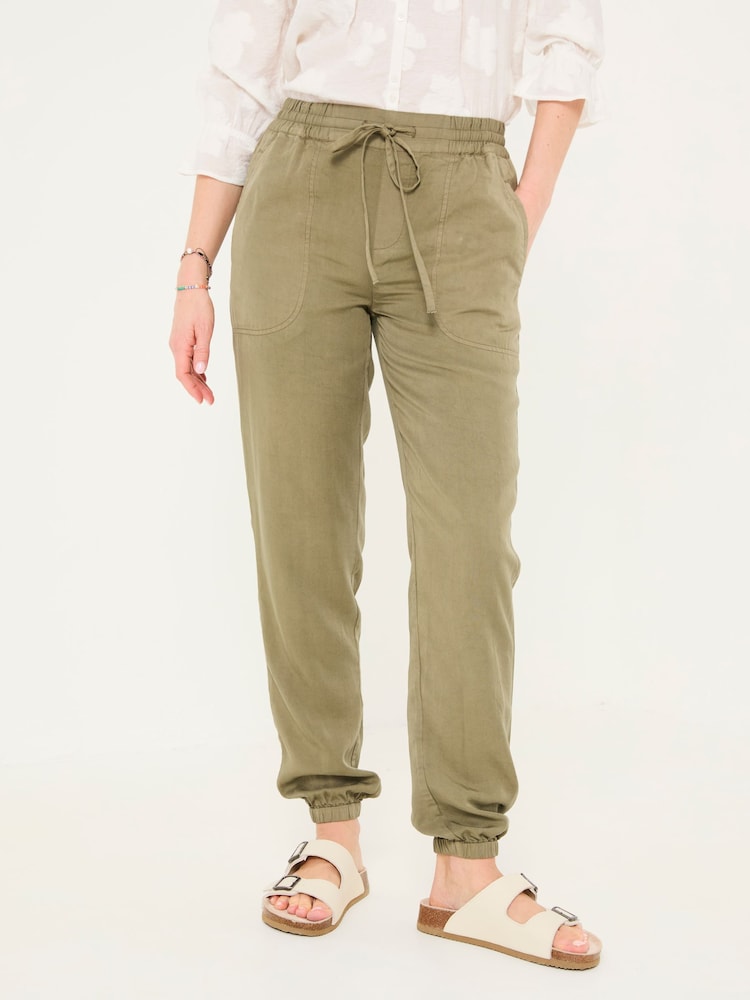 Fat Face Lyme Khaki Green Cuffed Joggers