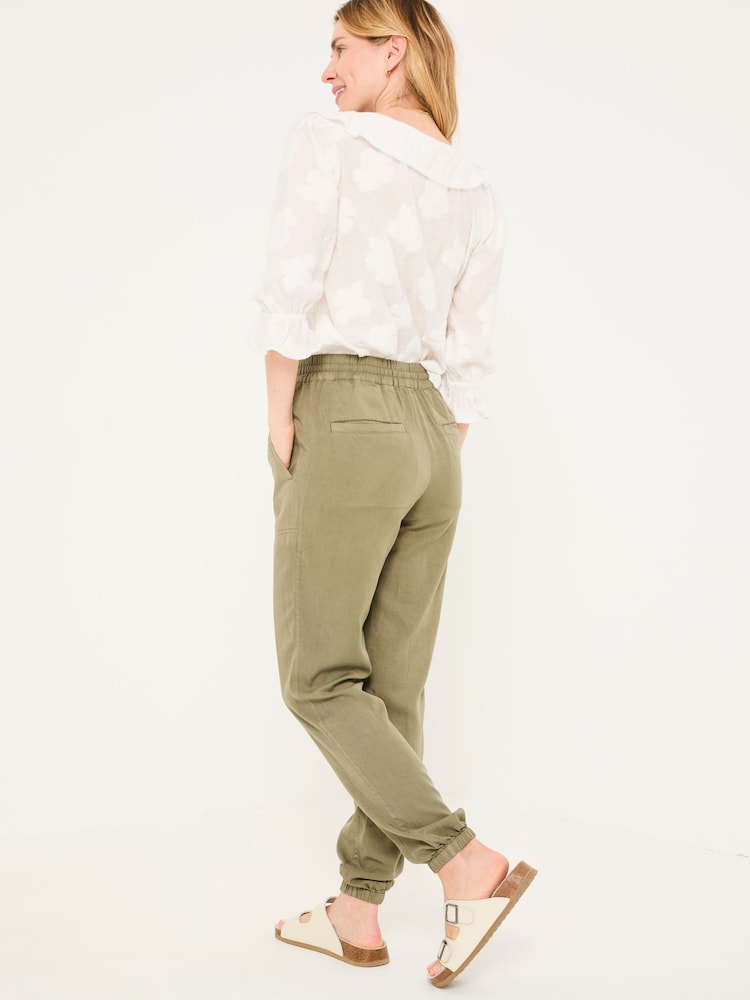 Fat Face Lyme Khaki Green Cuffed Joggers