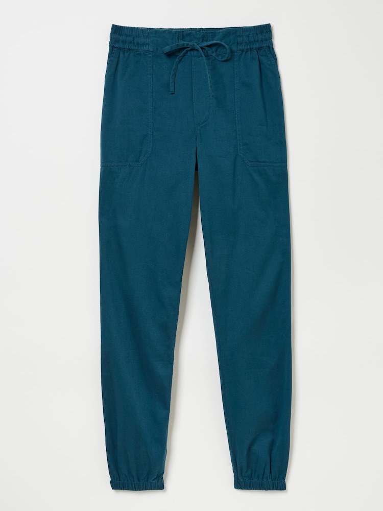 fat face Lyme Teal Blue Cuffed Joggers