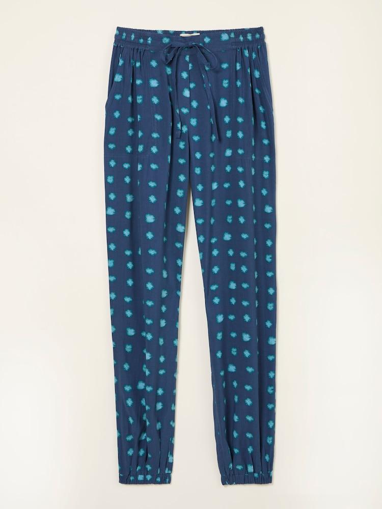 fat face Lyme Teal Blue Mini Spot Cuffed Joggers