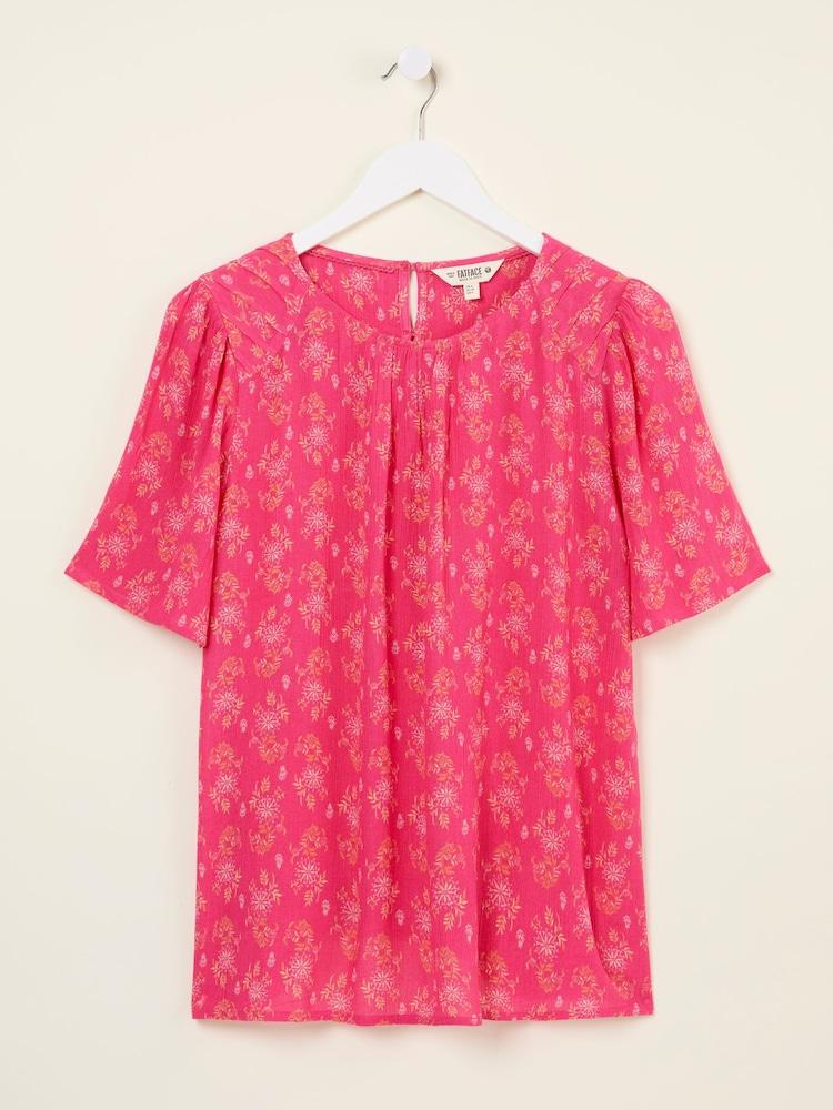 fat face Lyndy Mid Pink Floral Block Blouse