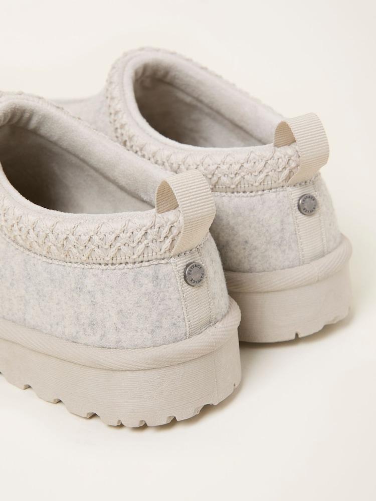 Fat Face Lyra Grey Felt Mule Slipper