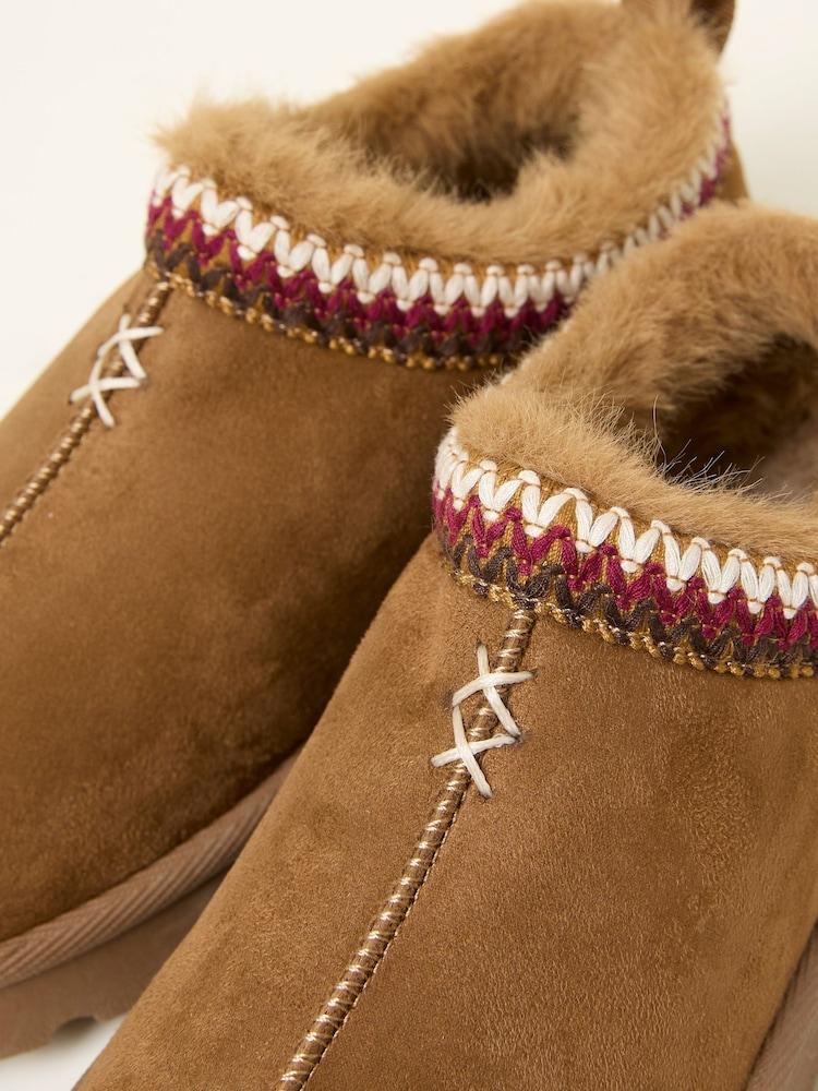 fat face Lyra Tan Brown Mule Slipper