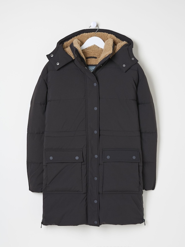 fat face Maddie Black Puffer Coat