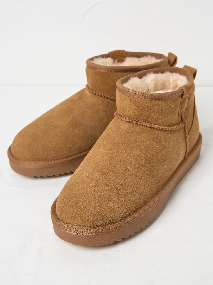 Fat Face Maeve Brown Mini Boot Slippers