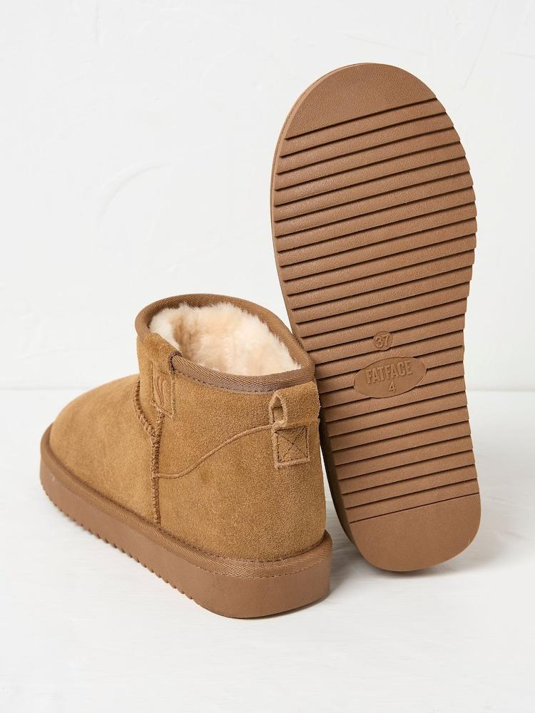fat face Maeve Brown Mini Boot Slippers