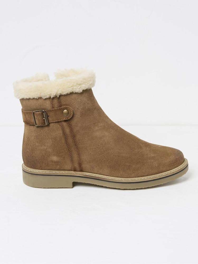 Fat Face Maggie Brown Suede Boots