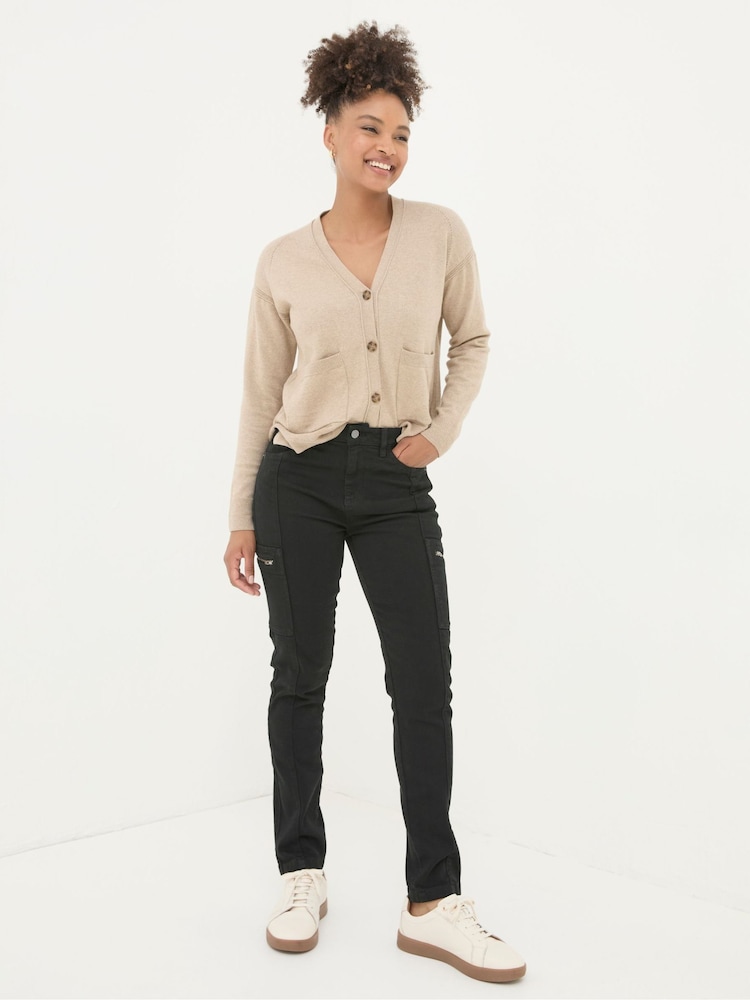 Fat Face Malvern Black Cargo Trousers