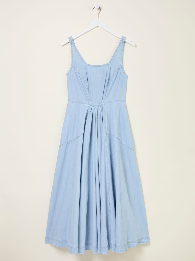 fat face Maria Blue Denim Midi Dress