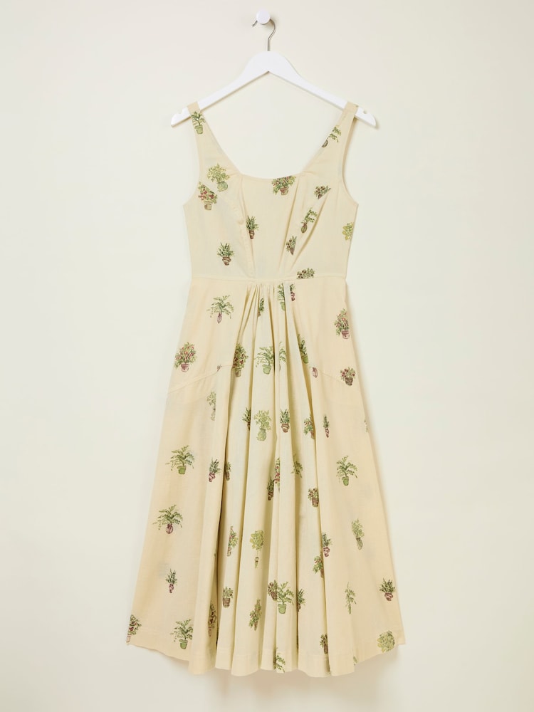 fat face Maria Ivory Plants Midi Dress