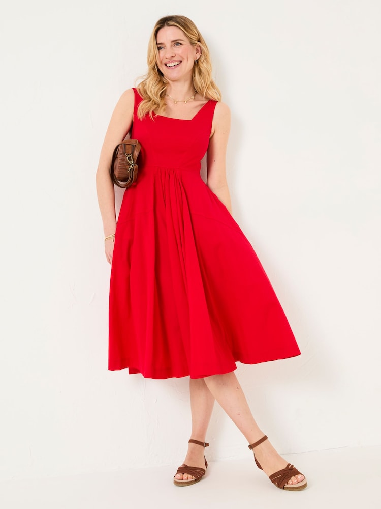 Fat Face Maria Red Midi Dress