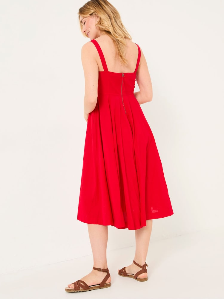 Fat Face Maria Red Midi Dress