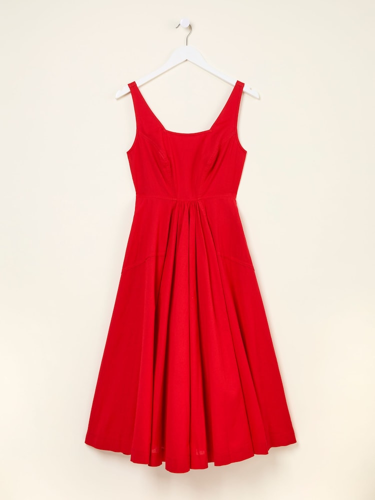 fat face Maria Red Midi Dress
